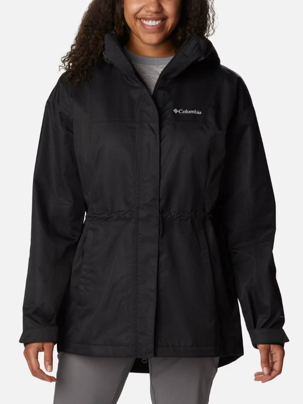 BNWT Women's Columbia Women's Hikebound Long Rain Jacket, Black, Medium